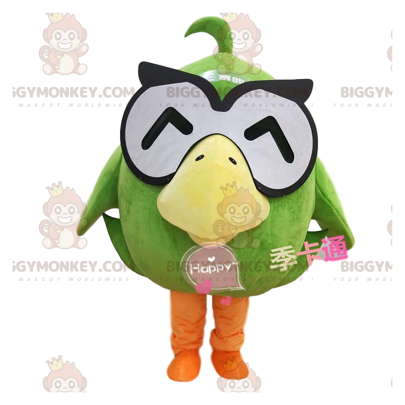 Disfraz de mascota BIGGYMONKEY™ gran pato verde con gafas