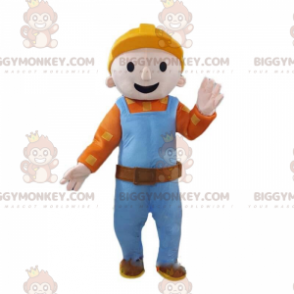 BIGGYMONKEY™ Mascot Costume of Man, Workman with Hard Hat och