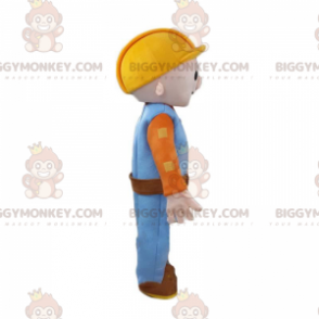 BIGGYMONKEY™ Costume da mascotte da uomo, operaio con elmetto e