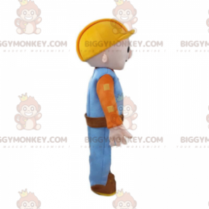 BIGGYMONKEY™-mascottekostuum van man, werkman met helm en