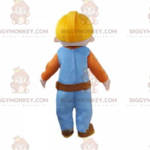 BIGGYMONKEY™ Mascot Costume of Man, Workman with Hard Hat och