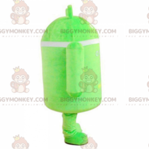 BIGGYMONKEY™ Costume da mascotte Android, robot verde e bianco