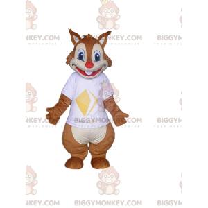 Disfraz de mascota BIGGYMONKEY™ ardilla marrón y blanca