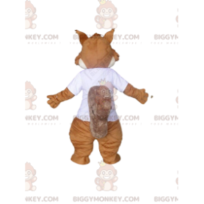 BIGGYMONKEY™ maskot kostume brunt og hvidt egern, skov kostume