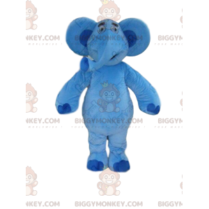 Blauwe olifant BIGGYMONKEY™ mascottekostuum, groot pluche