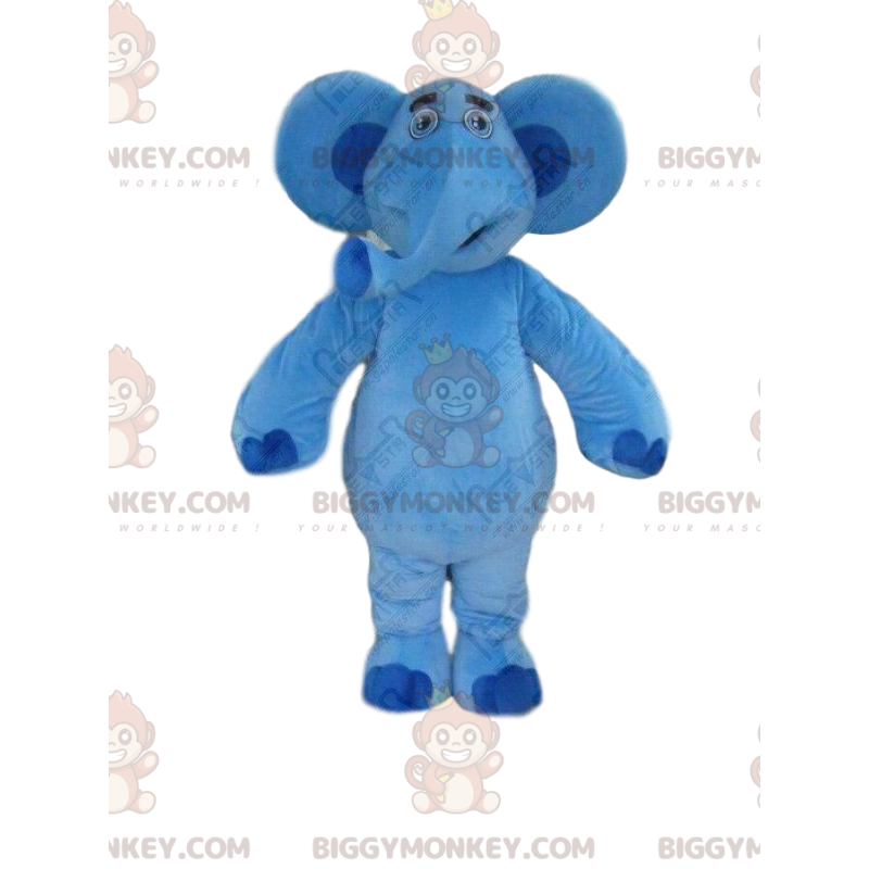 Blue Elephant BIGGYMONKEY™ Mascot Costume, Big Plush Pachyderm