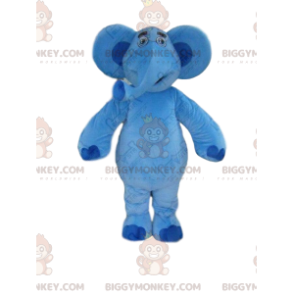 Blauwe olifant BIGGYMONKEY™ mascottekostuum, groot pluche