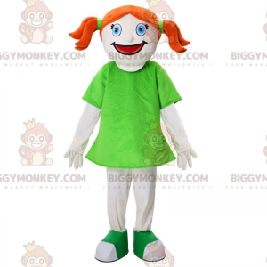 BIGGYMONKEY™ Costume da mascotte da ragazza dai capelli rossi