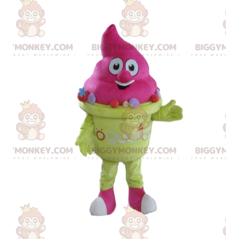 Disfraz de mascota de helado rosa BIGGYMONKEY™, disfraz de cono