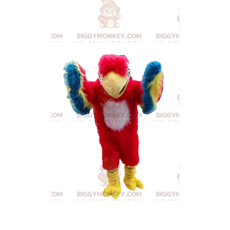 Red, Yellow, Blue & White Parrot BIGGYMONKEY™ Mascot Costume –