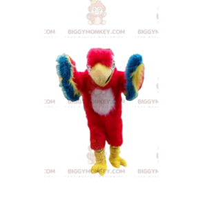 Red, Yellow, Blue & White Parrot BIGGYMONKEY™ Mascot Costume –