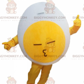 Traje de mascote gigante de ovo amarelo e branco BIGGYMONKEY™