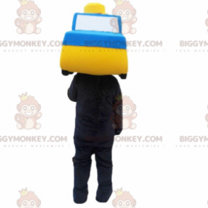 Costume de mascotte BIGGYMONKEY™ de voiture bleue et jaune