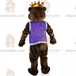BIGGYMONKEY™ μασκότ στολή καφέ αρκούδα με στέμμα, κοστούμι