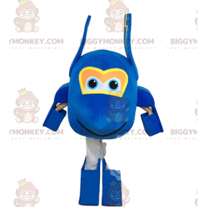 Gigantisch blauw vliegtuig BIGGYMONKEY™ mascottekostuum, groot