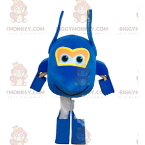 Disfraz de mascota BIGGYMONKEY™ de avión azul gigante, disfraz