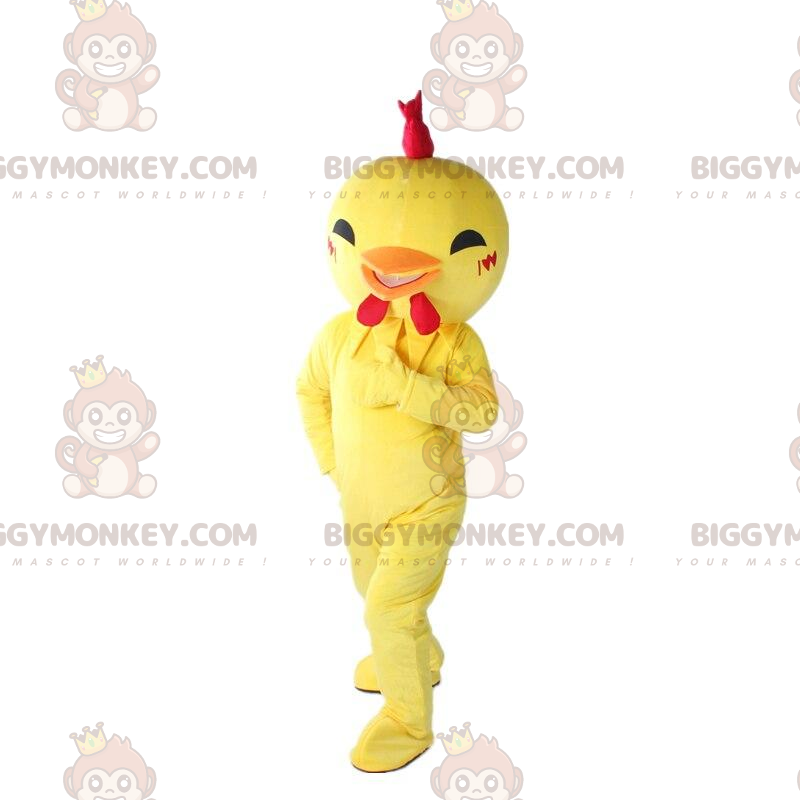 BIGGYMONKEY™ mascottekostuum gele vogel, kippenkostuum, kip -