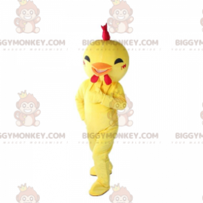 BIGGYMONKEY™ maskotdräkt gul fågel, kycklingdräkt, höna -