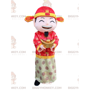 Aziatische man BIGGYMONKEY™ mascottekostuum, god van
