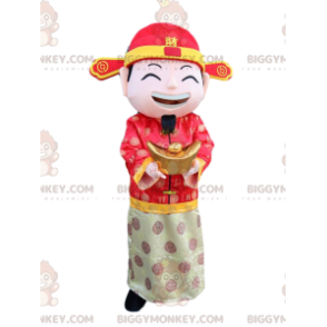 Costume de mascotte BIGGYMONKEY™ d'homme asiatique, costume