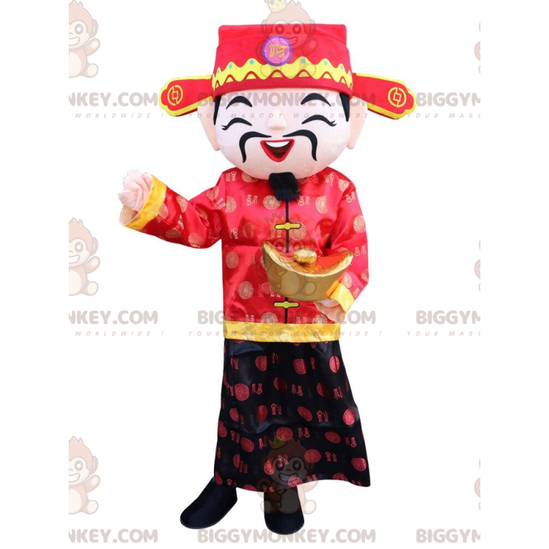 Kostüm des asiatischen Mannes, Kostüm des Glücksgottes -