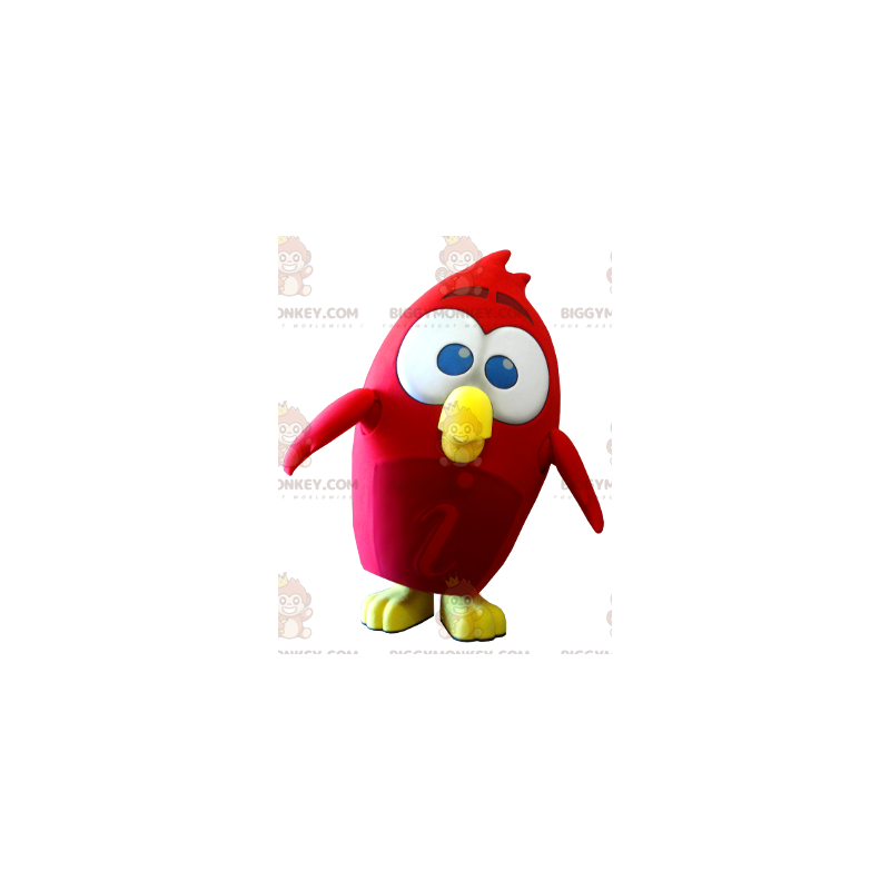 Costume de mascotte BIGGYMONKEY™ d'oiseau rouge du jeu vidéo