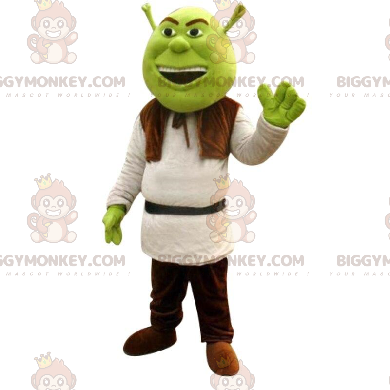 BIGGYMONKEY™ Maskottchen-Kostüm von Shrek, dem berühmten grünen