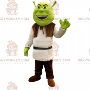 BIGGYMONKEY™ maskotdräkt av Shrek, berömd tecknad grön ogre med