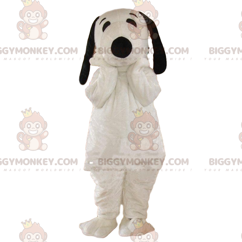 Costume de mascotte BIGGYMONKEY™ de Snoopy, chien blanc et noir