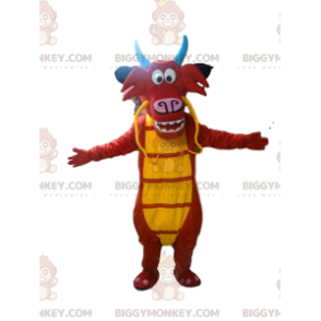 BIGGYMONKEY™ mascot costume of Mushu, the famous red and yellow