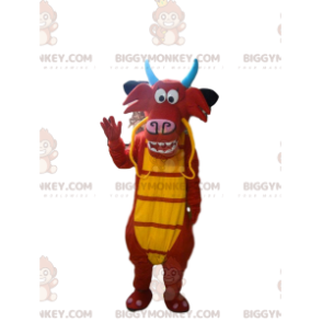 Kostým maskota BIGGYMONKEY™ Mushu, slavného červenožlutého