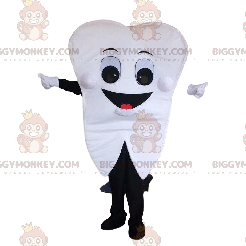 Costume da mascotte BIGGYMONKEY™ con dente bianco gigante