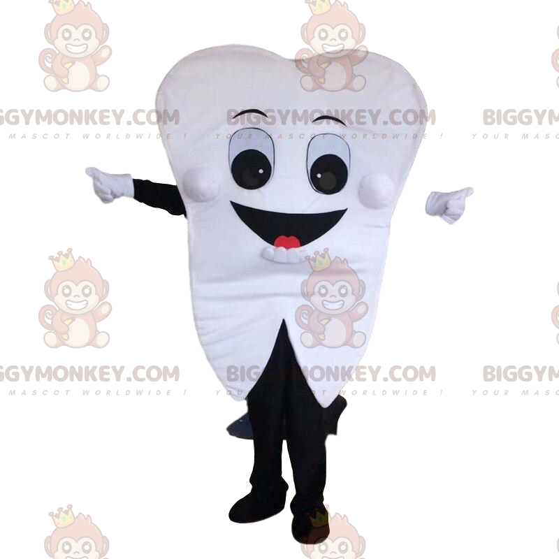 Traje de mascote BIGGYMONKEY™ de dente branco gigante, fantasia