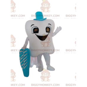 Traje de mascote BIGGYMONKEY™ Gigante Branco Dente Com Escova