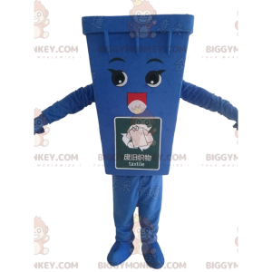 Blauw afvalcontainer BIGGYMONKEY™ mascottekostuum, blauw