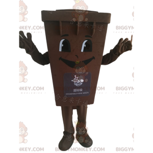 Brown Trash Bin BIGGYMONKEY™ Mascot Costume, Dumpster Costume –