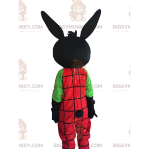 BIGGYMONKEY™ Maskottchenkostüm aus schwarzem Kaninchen mit