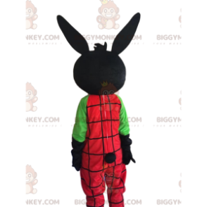 Traje de mascote BIGGYMONKEY™ de coelho preto com macacão