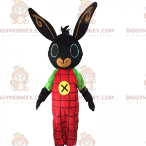 BIGGYMONKEY™ costume da mascotte di coniglio nero con tuta