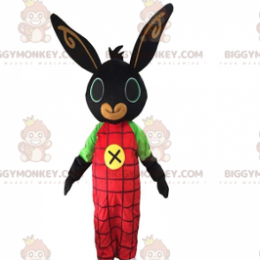 Costume de mascotte BIGGYMONKEY™ de lapin noir avec une