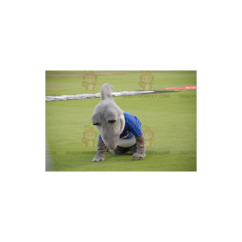 Gray and White Shark BIGGYMONKEY™ Mascot Costume In Sportswear