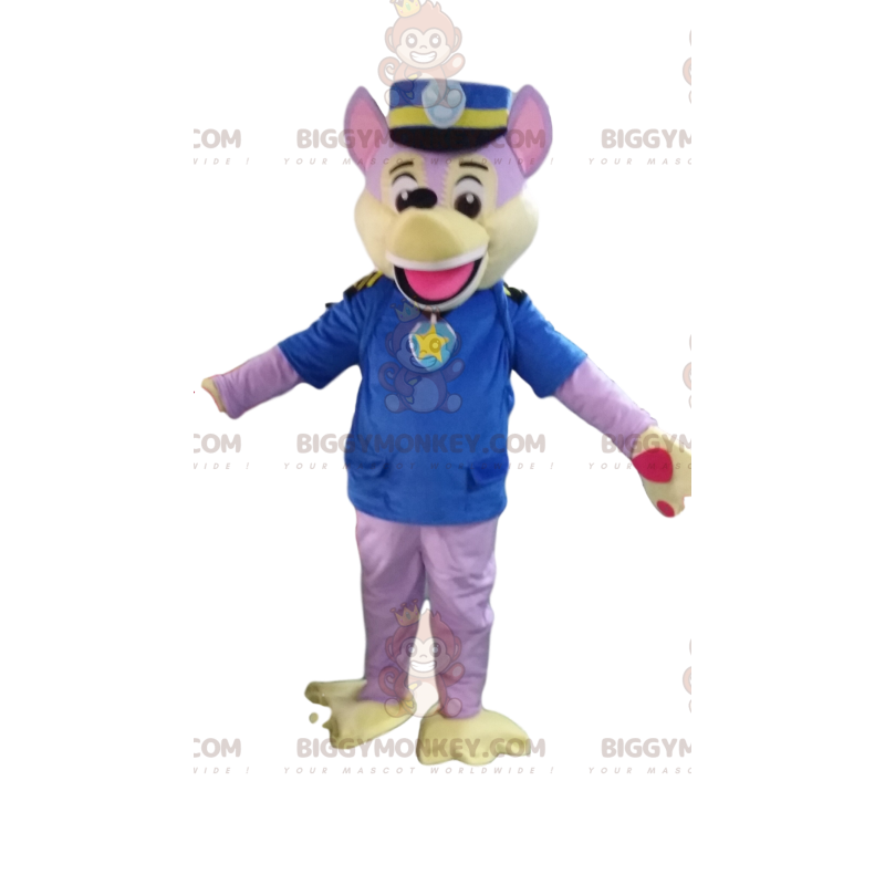 Costume de mascotte BIGGYMONKEY™ de chien policier du dessin