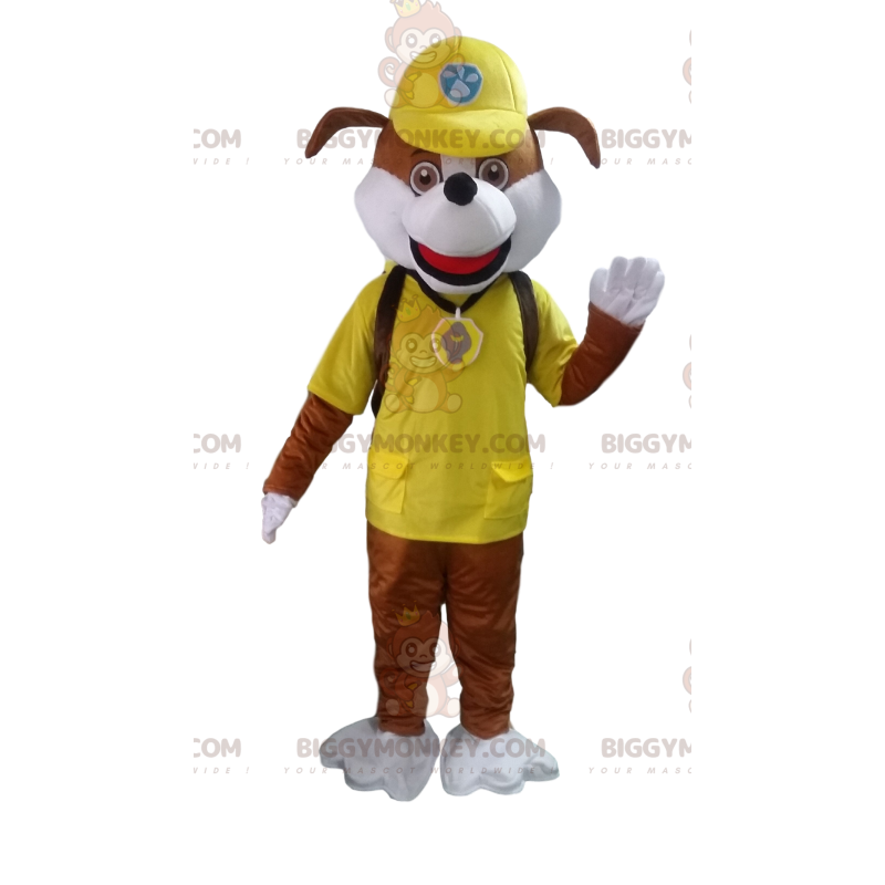 Costume de mascotte BIGGYMONKEY™ de chien marron et blanc du