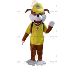 Costume de mascotte BIGGYMONKEY™ de chien marron et blanc du
