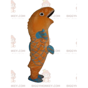 Costume da mascotte BIGGYMONKEY™ pesce arancione e blu, costume