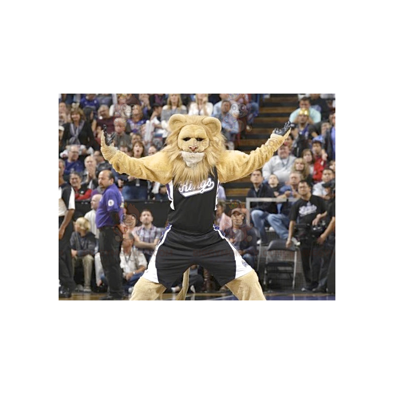 Costume de mascotte BIGGYMONKEY™ de lion en tenue de sport -