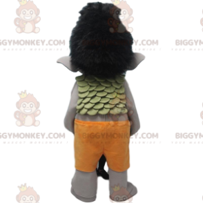 Disfraz de mascota BIGGYMONKEY™ de troll gris con pelo negro y