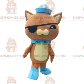 Kostium maskotki BIGGYMONKEY™ Brązowy kot w stroju pirata
