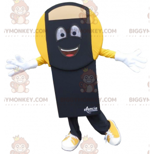 Costume de mascotte BIGGYMONKEY™ de pèse-personne noir et jaune