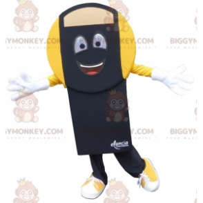 Costume de mascotte BIGGYMONKEY™ de pèse-personne noir et jaune